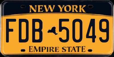 NY license plate FDB5049