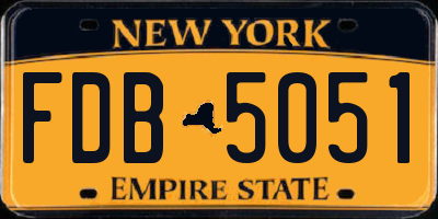 NY license plate FDB5051