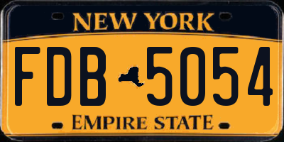 NY license plate FDB5054