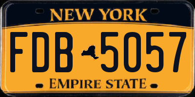 NY license plate FDB5057