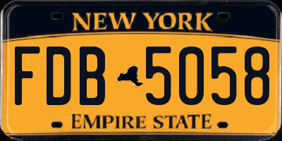 NY license plate FDB5058