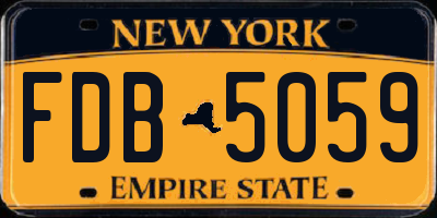NY license plate FDB5059