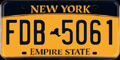 NY license plate FDB5061