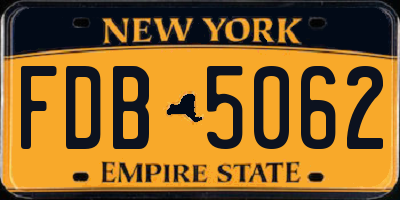 NY license plate FDB5062
