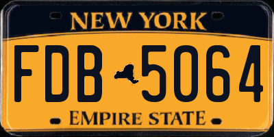 NY license plate FDB5064