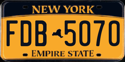 NY license plate FDB5070