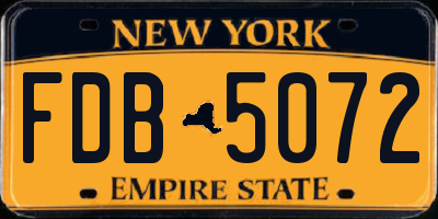 NY license plate FDB5072