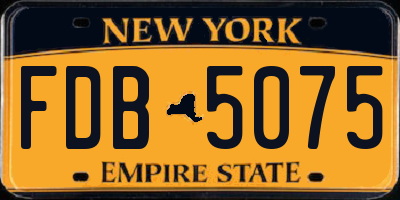 NY license plate FDB5075