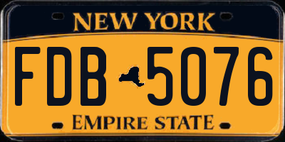 NY license plate FDB5076