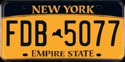 NY license plate FDB5077