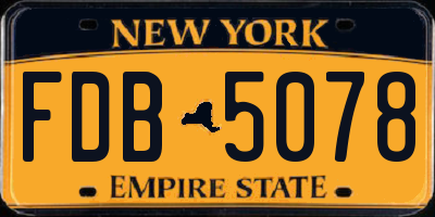 NY license plate FDB5078