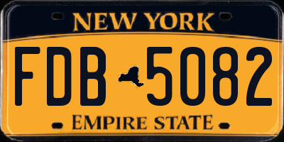NY license plate FDB5082