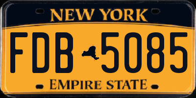 NY license plate FDB5085