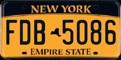NY license plate FDB5086