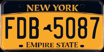 NY license plate FDB5087