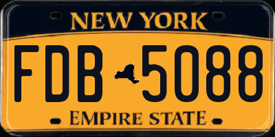 NY license plate FDB5088