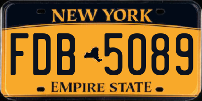 NY license plate FDB5089