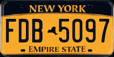 NY license plate FDB5097