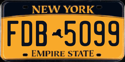NY license plate FDB5099