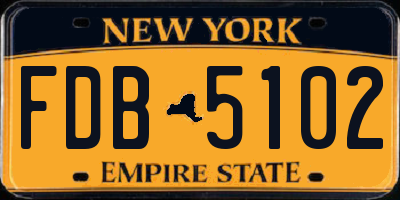NY license plate FDB5102