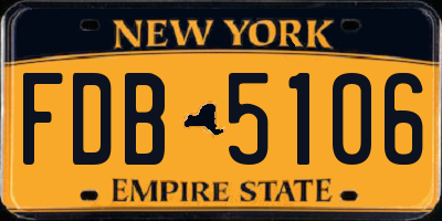 NY license plate FDB5106