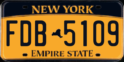 NY license plate FDB5109