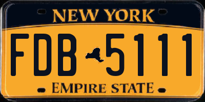 NY license plate FDB5111