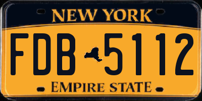 NY license plate FDB5112