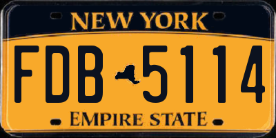 NY license plate FDB5114