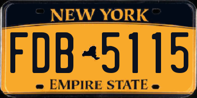 NY license plate FDB5115