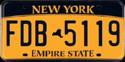 NY license plate FDB5119