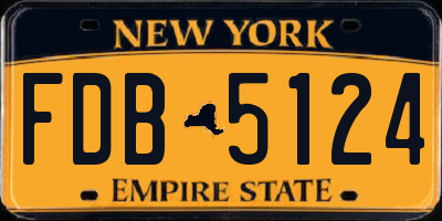 NY license plate FDB5124