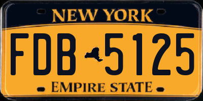NY license plate FDB5125