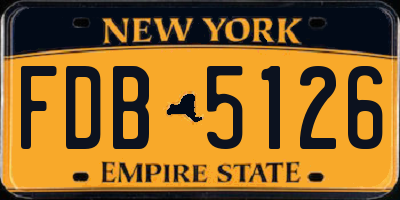 NY license plate FDB5126