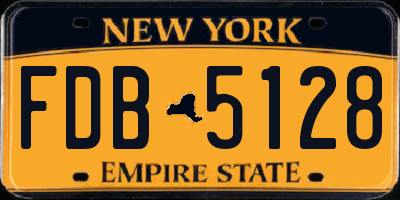 NY license plate FDB5128