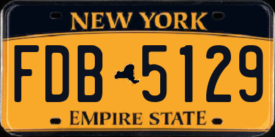 NY license plate FDB5129