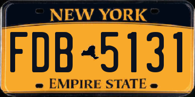 NY license plate FDB5131