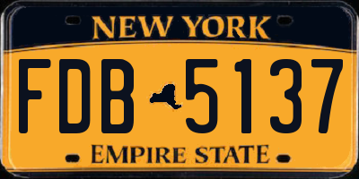 NY license plate FDB5137