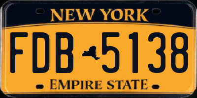 NY license plate FDB5138