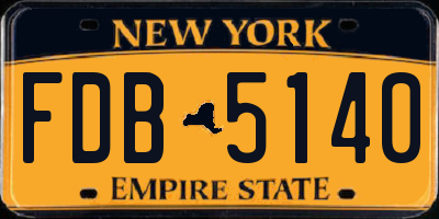 NY license plate FDB5140