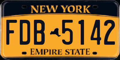 NY license plate FDB5142