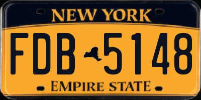 NY license plate FDB5148