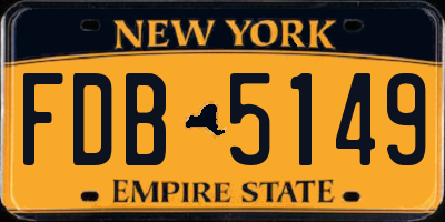 NY license plate FDB5149