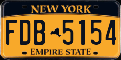 NY license plate FDB5154