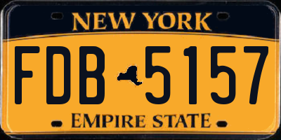 NY license plate FDB5157
