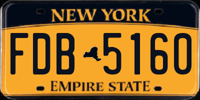 NY license plate FDB5160