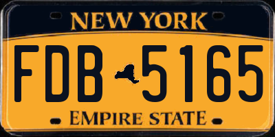 NY license plate FDB5165