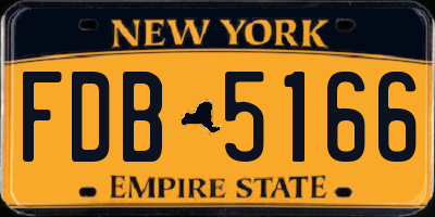NY license plate FDB5166