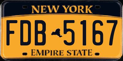 NY license plate FDB5167