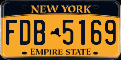 NY license plate FDB5169
